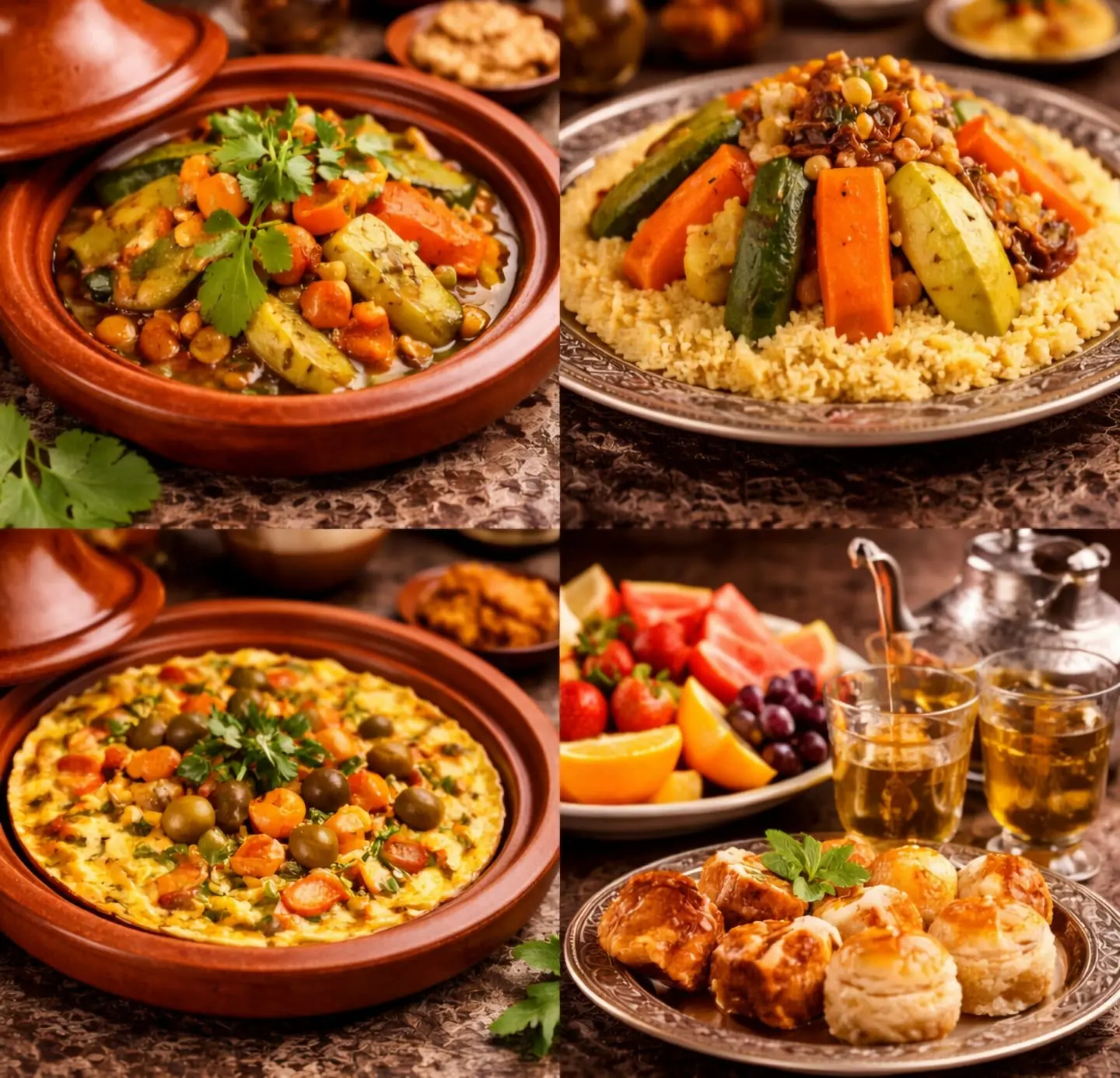 Présentation du Menu Végétarien - Gastronomie marocaine chez Chez Ali Marrakech